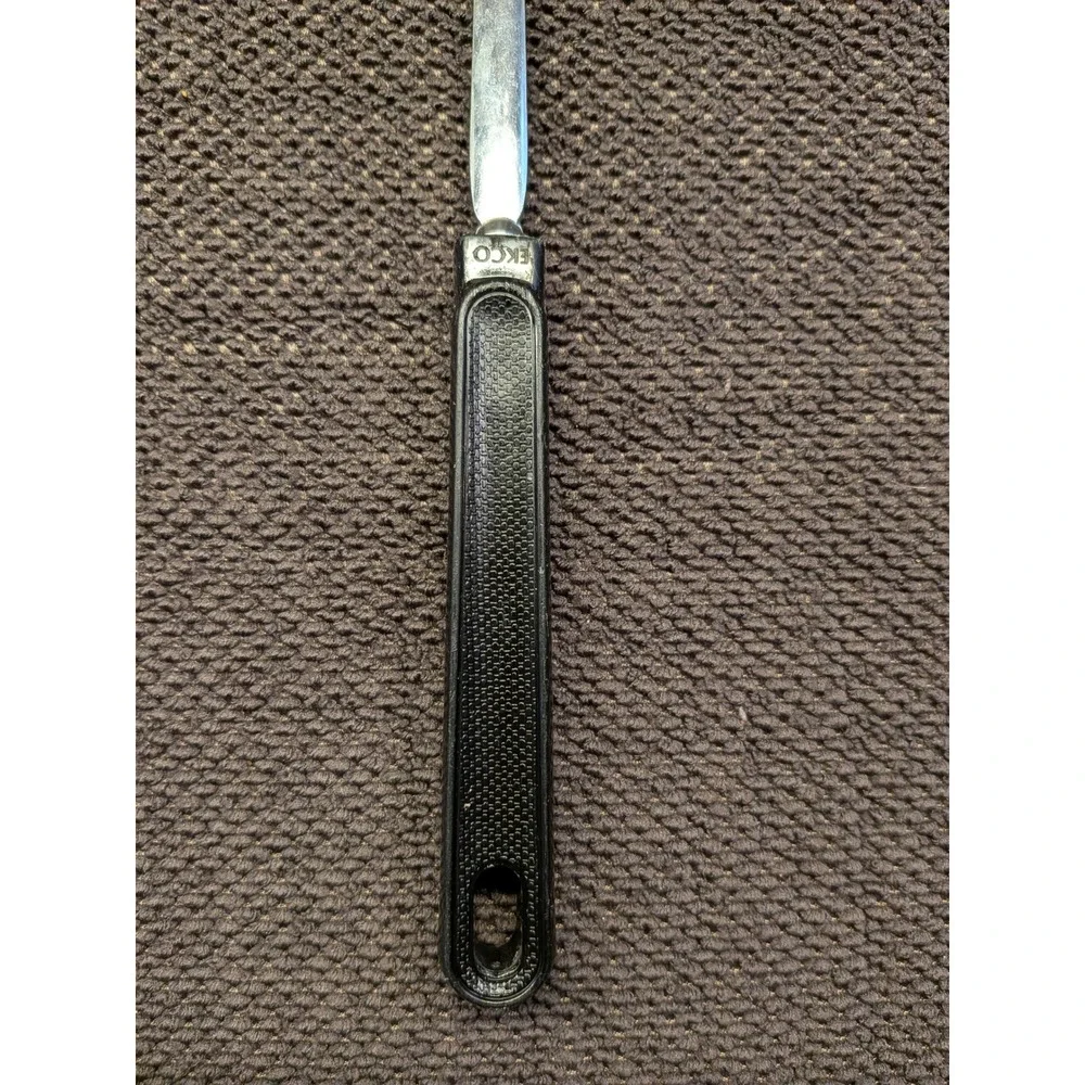 Vintage EKCO Meat Carving Fork 2 Tine Stainless Steel Black Composite Handle MCM